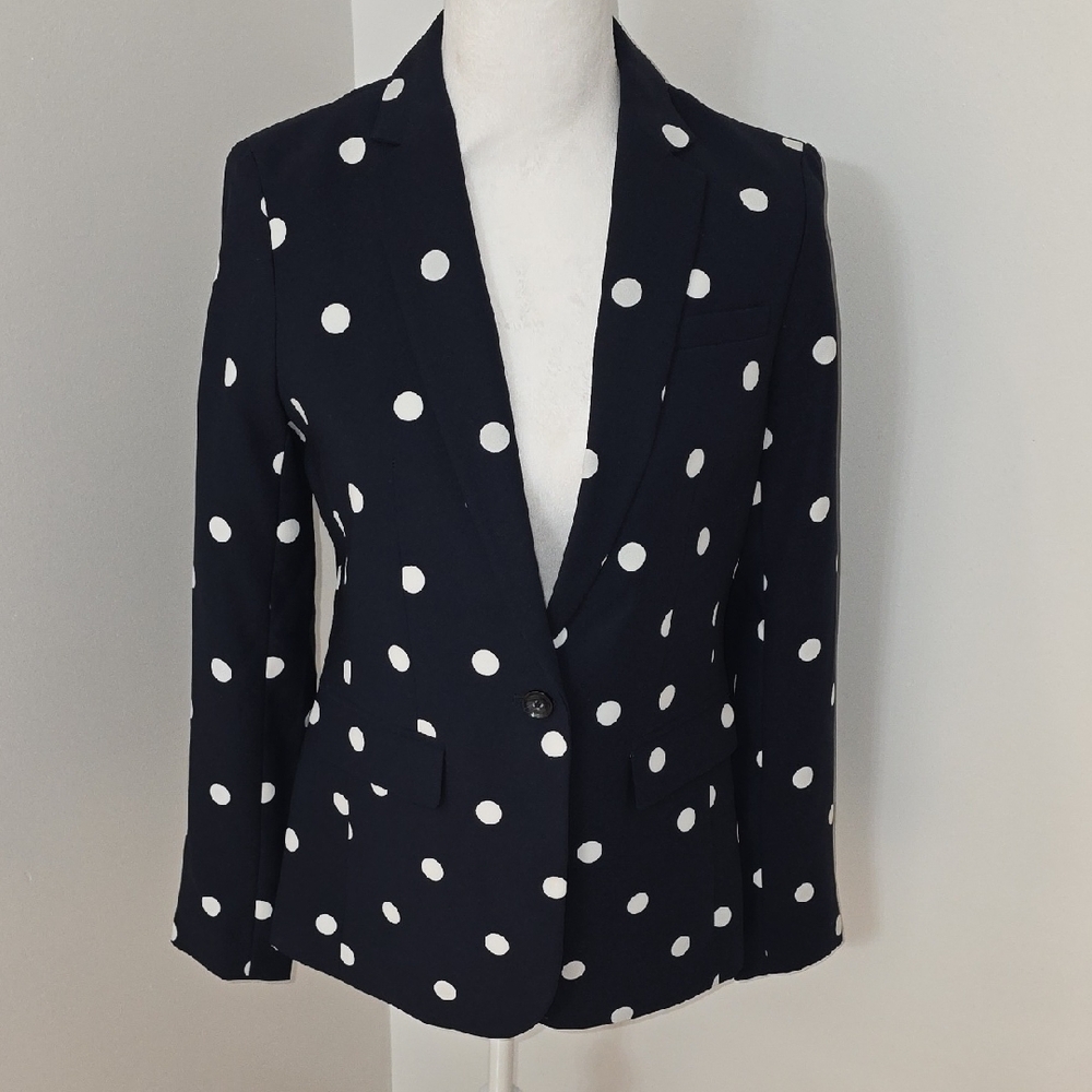 Banana Republic Black and White Polka Dot Blazer